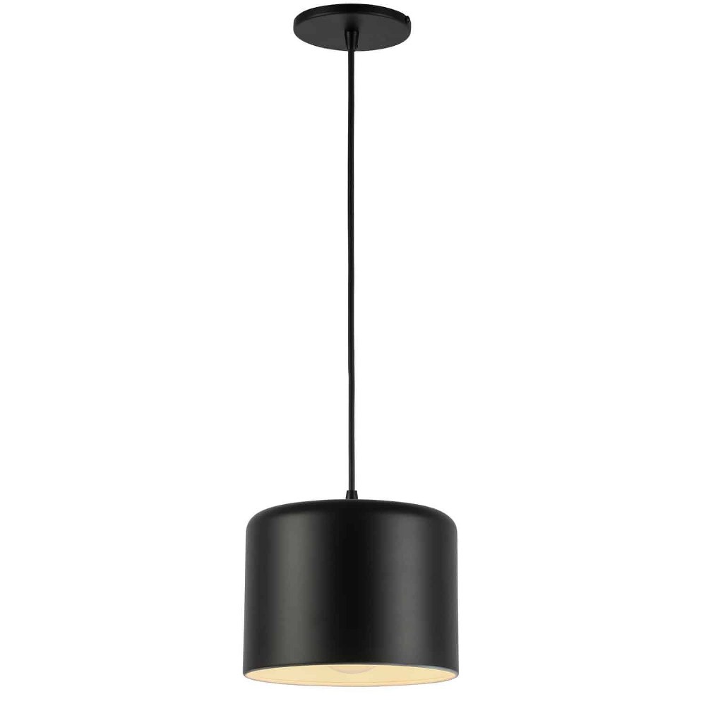 Dainolite-EMI-81P-MB-Emilia - 1 Light Pendant Matte Black Matte Black Aged Brass Finish