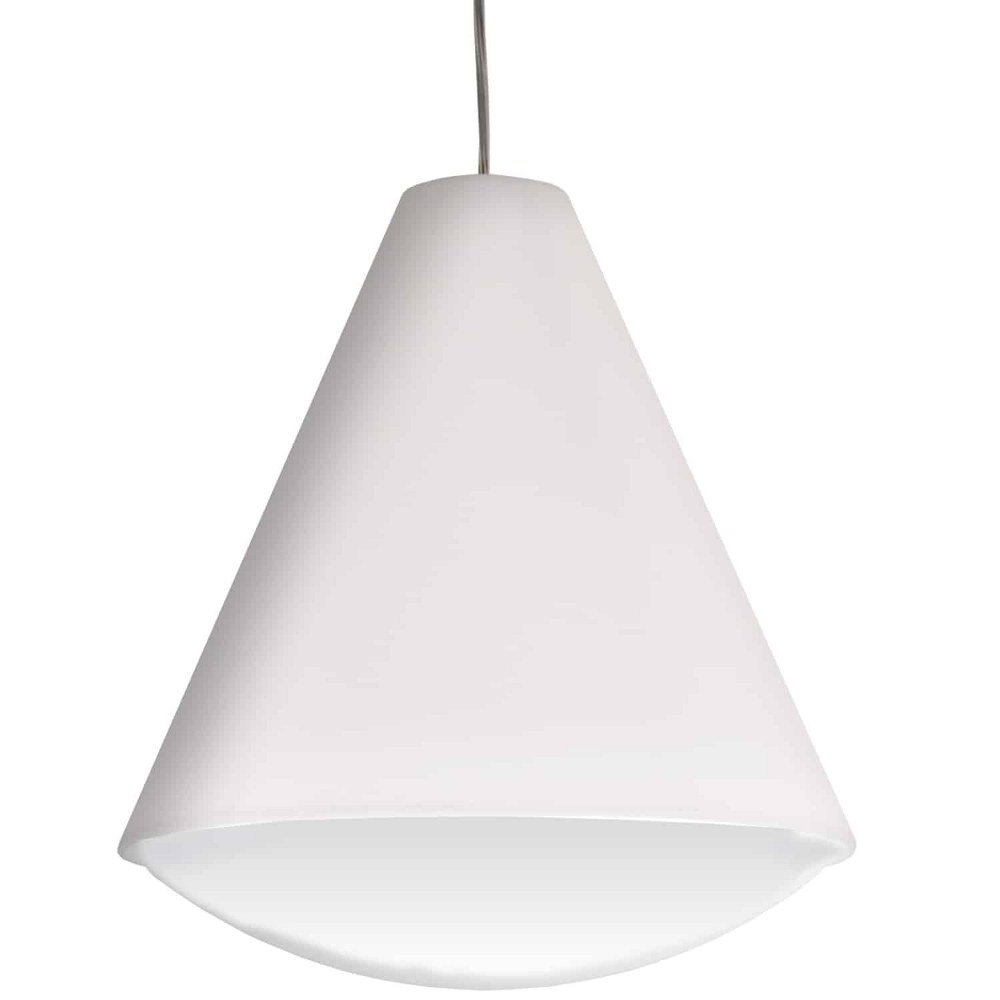 Dainolite-EMLED-17P-WH-18.5 Inch 22W 1 LED Pendant   Polished Chrome Finish with White Fabric Shade