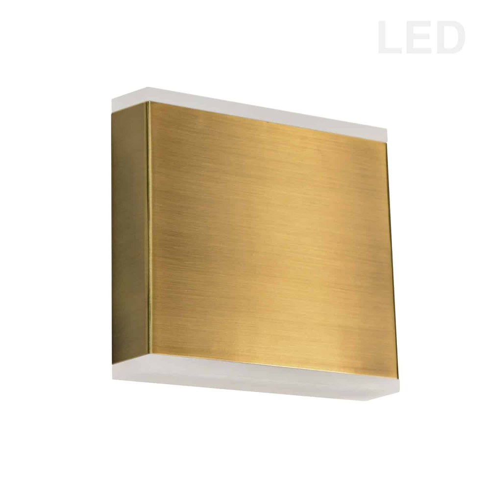 Dainolite-EMY-550-5W-AGB-Emery - 4.88 Inch 15W 2 LED Wall Sconce   Aged Brass Finish with Frosted Glass