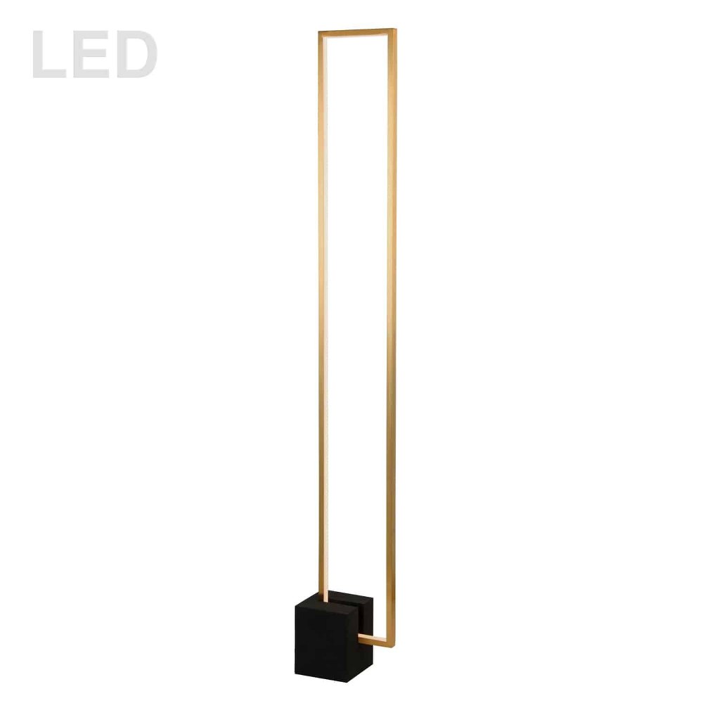 Dainolite-FLN-LEDF55-AGB-MB-Florence - 54.75 Inch 34W 1 LED Floor Lamp Aged Brass, Black  Matte Black Finish