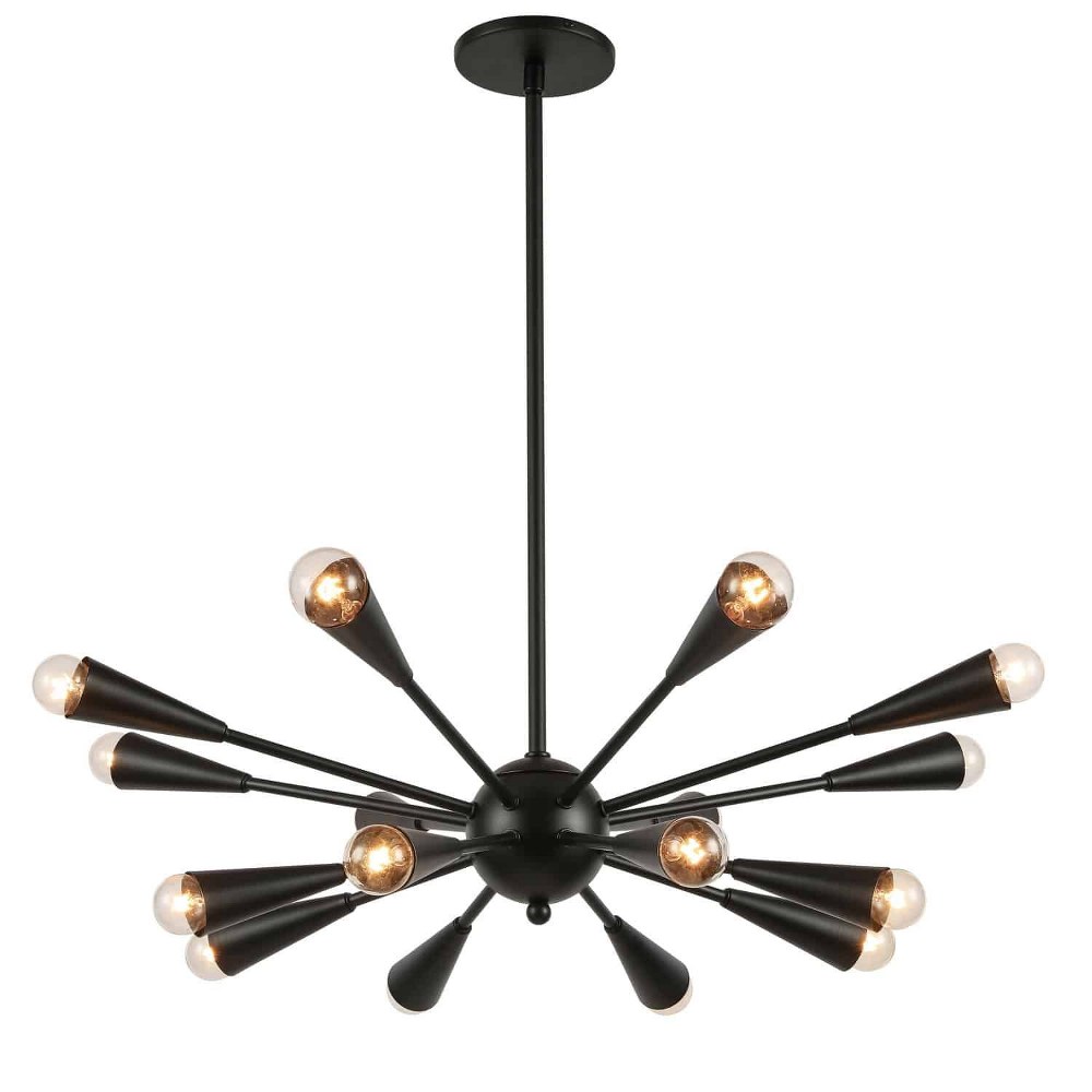 Dainolite-FOR-2616C-MB-Fortuna - 16 Light Chandelier   Matte Black Finish