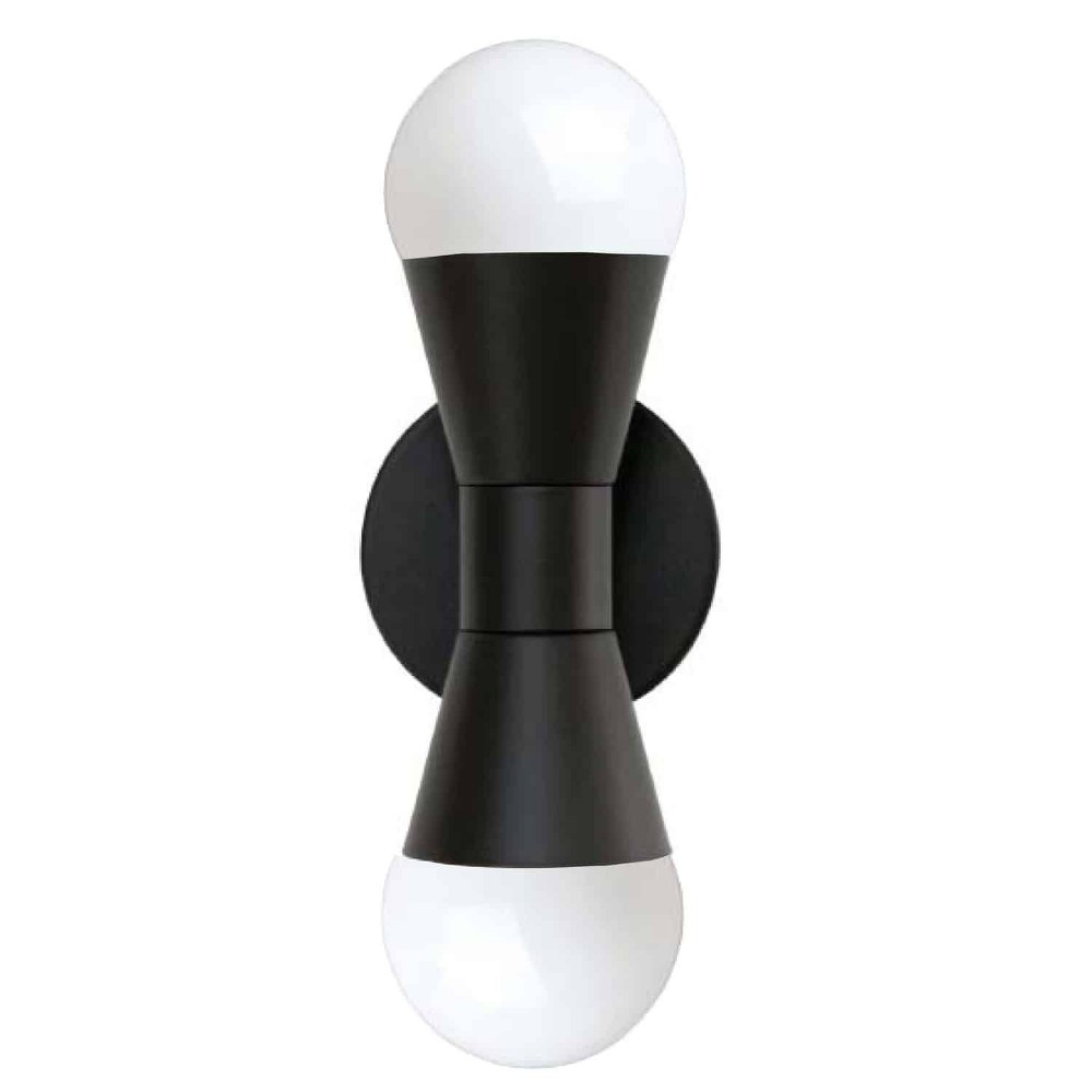 Dainolite-FOR-72W-MB-Fortuna - 2 Light Wall Sconce Matte Black Matte Black Aged Brass/Matte Black Finish