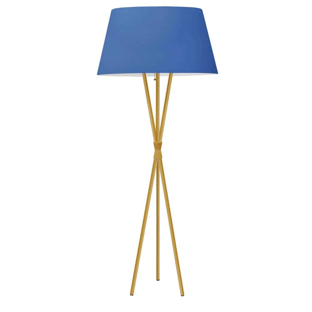 Dainolite-GAB-601F-AGB-202-Gabriela - 1 Light Floor Lamp Aged Brass Blue Aged Brass Finish