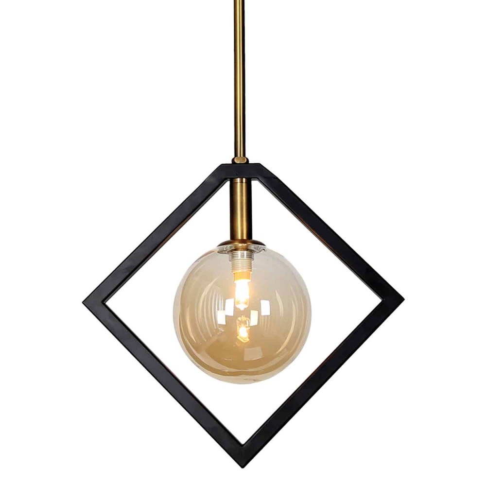 Dainolite-GLA-121P-MB-VB-Glasgow - One Light Pendant Matte Black/Vintage bronze  Matte Black/Vintage bronze Finish with Champagne Glass