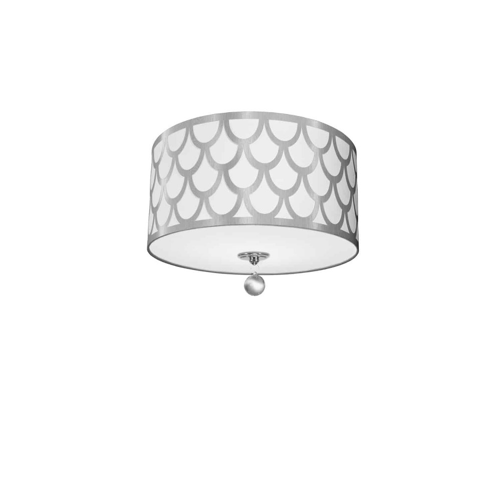 Dainolite-HAN-153FH-PC-SV-Hannah - Three Light Flush Mount   Hannah - Three Light Flush Mount