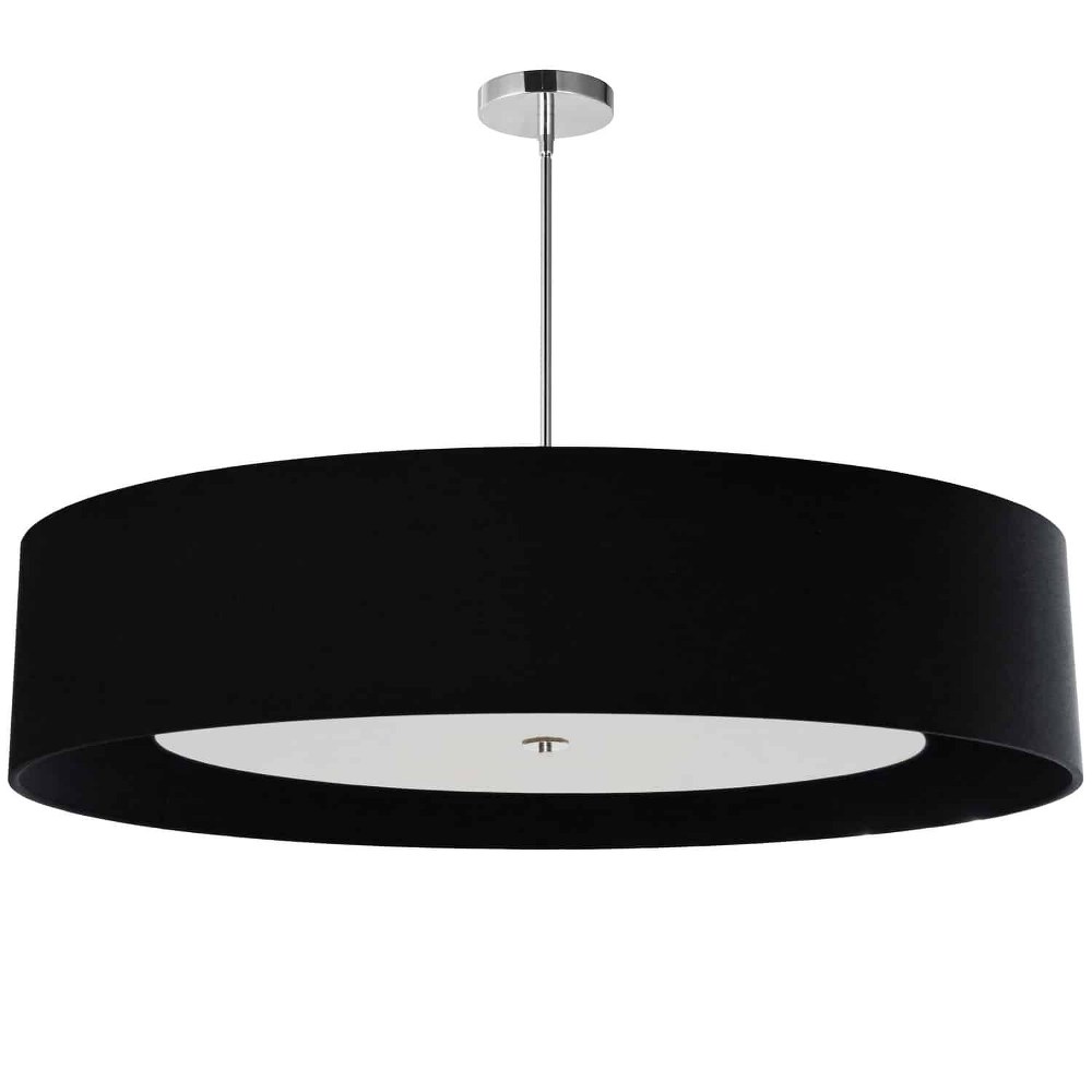 Dainolite-HEL-406P-PC-BW-Helena - 6 Light Pendant Polished Chrome Black Polished Chrome Finish