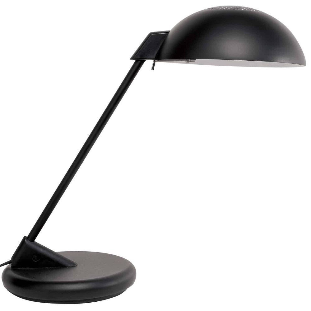 Dainolite-HIL900-BK-One Light Desk Lamp   Black Finish with Metal Shade