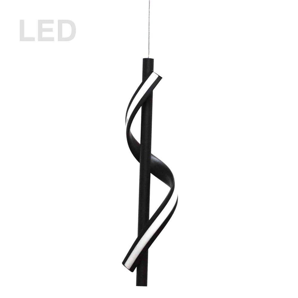 Dainolite-JTN-178LEDP-MB-Justine - 17.75 Inch 8W 1 LED Pendant   Matte Black Finish