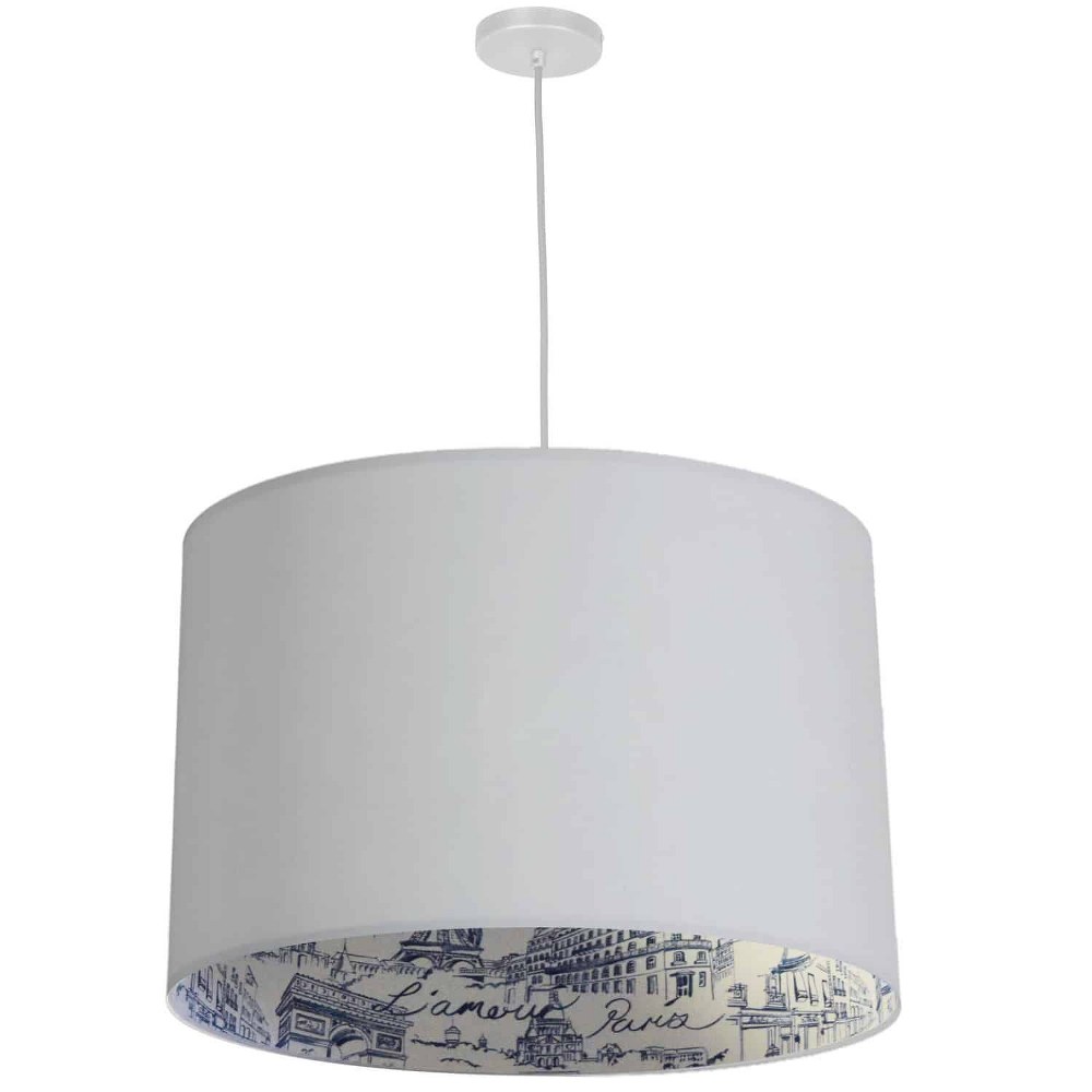 Dainolite-KAT-241P-WH-AMOUR-Kate - 3 Light Drum Pendant   Matte White Finish with White Shade