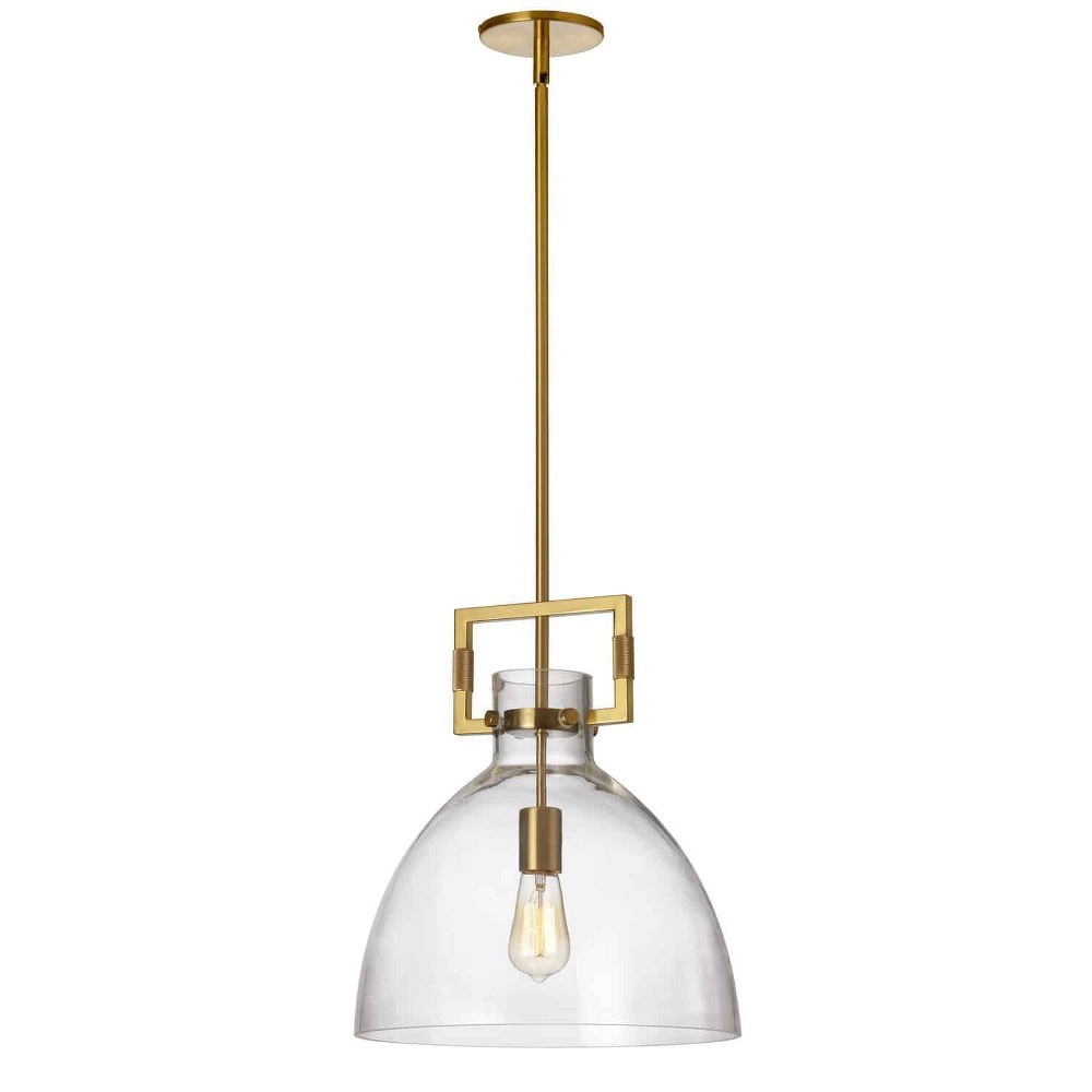 Dainolite-LBY-141P-AGB-Liberty - 1 Light Pendant Aged Brass  Aged Brass Finish with Clear Glass