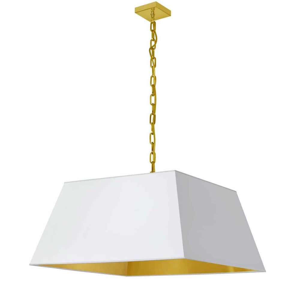 Dainolite-MIL-L-AGB-692-Milano - 1 Light Large Pendant Aged Brass White/Gold Aged Brass Finish