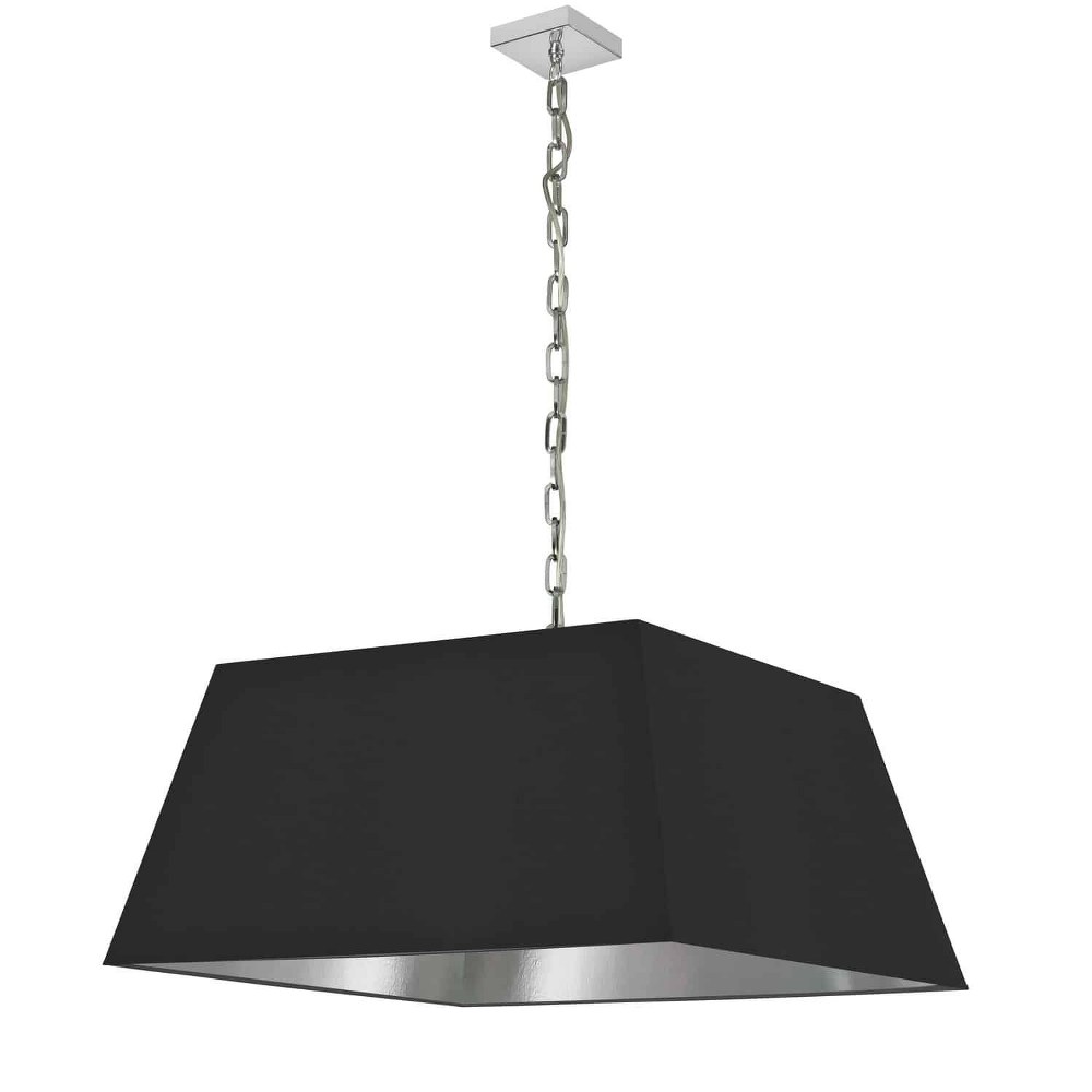 Dainolite-MIL-L-PC-697-Milano - 1 Light Large Pendant Polished Chrome Black/Silver Aged Brass Finish