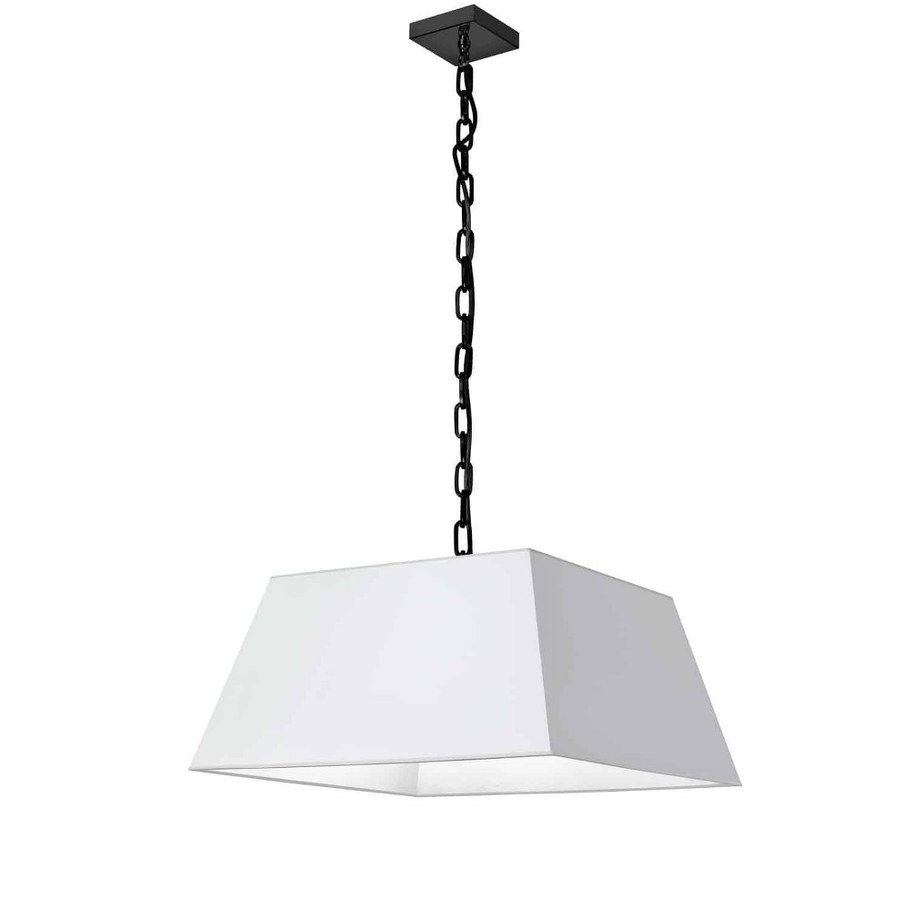 Dainolite-MIL-M-BK-790-Milano - 1 Light Medium Pendant Matte Black White Aged Brass Finish