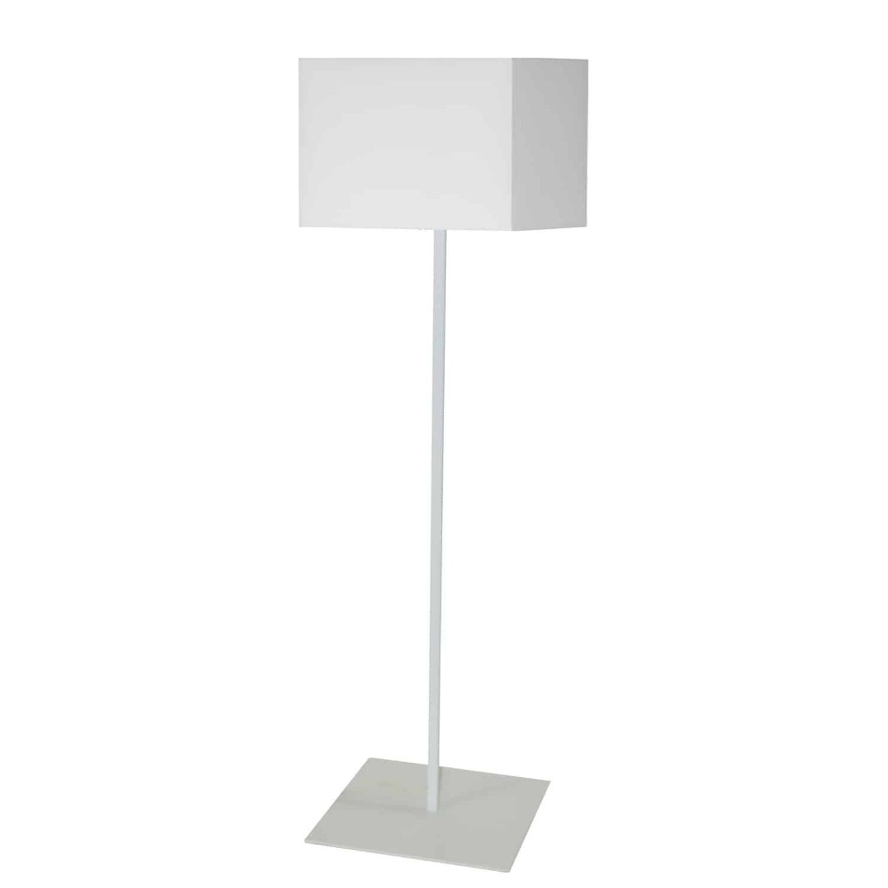 Dainolite-MM181F-WH-790-Pilar - 1 Light Slope Floor Lamp   White Finish with White Fabric Shade