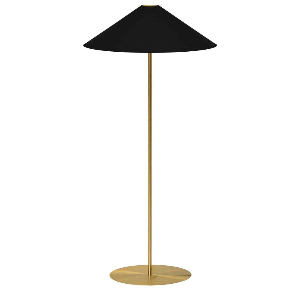 Dainolite-MM241F-AGB-698-28 Inch 1 Light Floor Lamp   Aged Brass Finish with White/Gold Fabric Shade