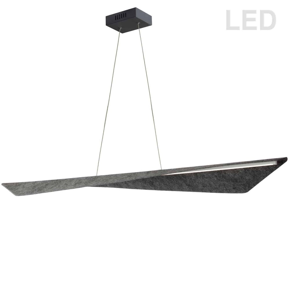 Dainolite-MTA-5130HP-MB-500-Martina - 51 Inch 30W 1 Led Horizontal Pendant   Matte Black Finish with Grey Felt Shade