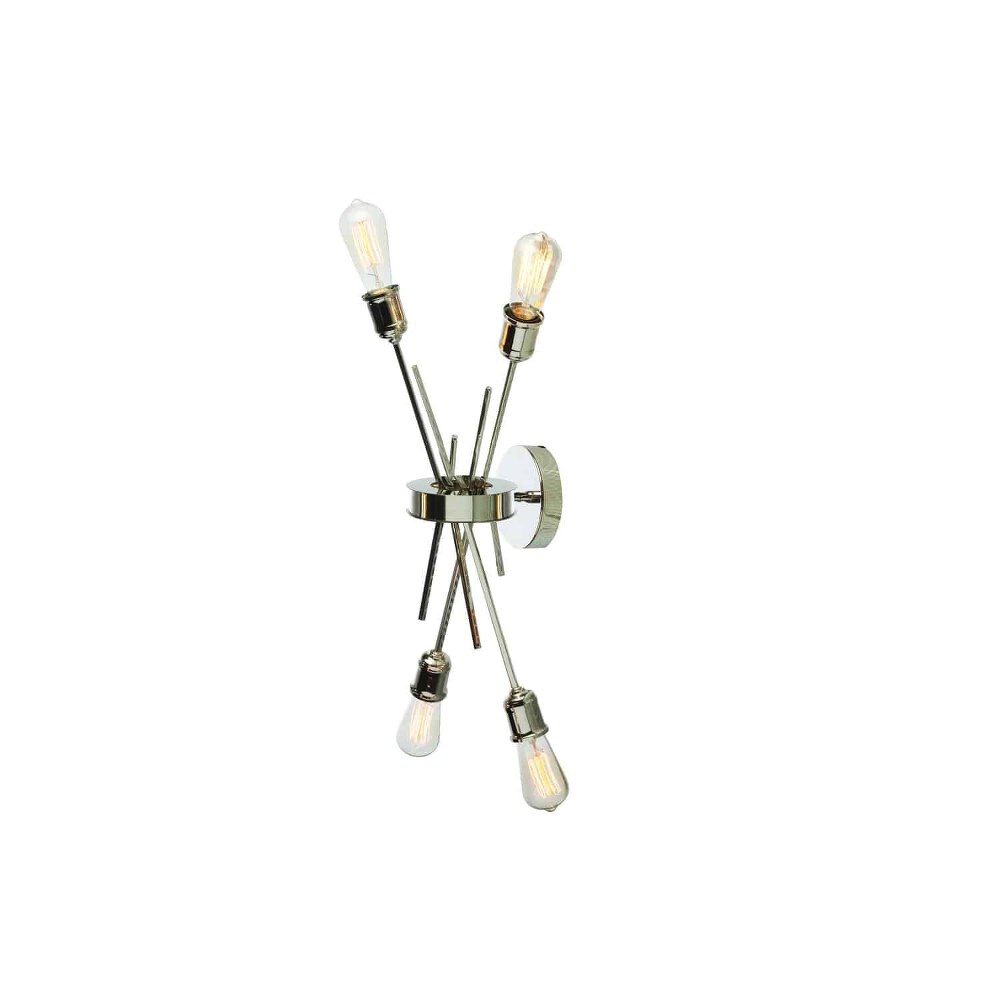 Dainolite-NEB-194W-BC-Nebraska - Four Light Wall Sconce Burnished Chrome  Espresso Finish