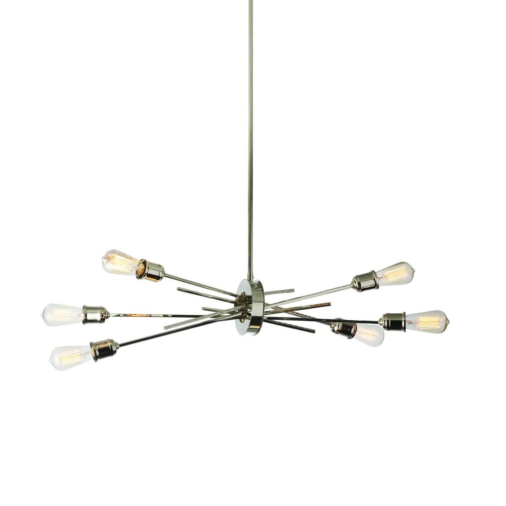 Dainolite-NEB-326HP-BC-Nebraska - Six Light Horizontal Pendant Burnished Chrome  Espresso Finish