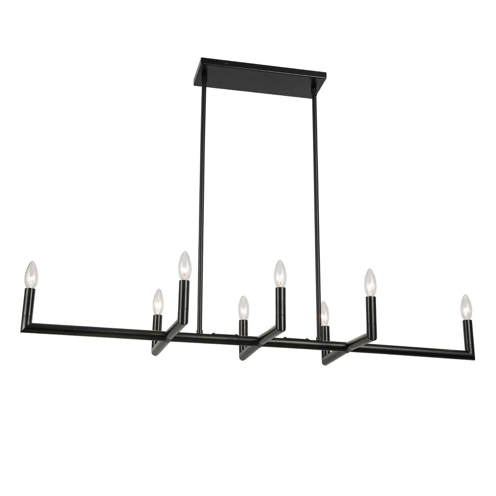 Dainolite-NOR-478HC-MB-Nora - 8 Light Horizontal Chandelier   Nora - 8 Light Horizontal Chandelier