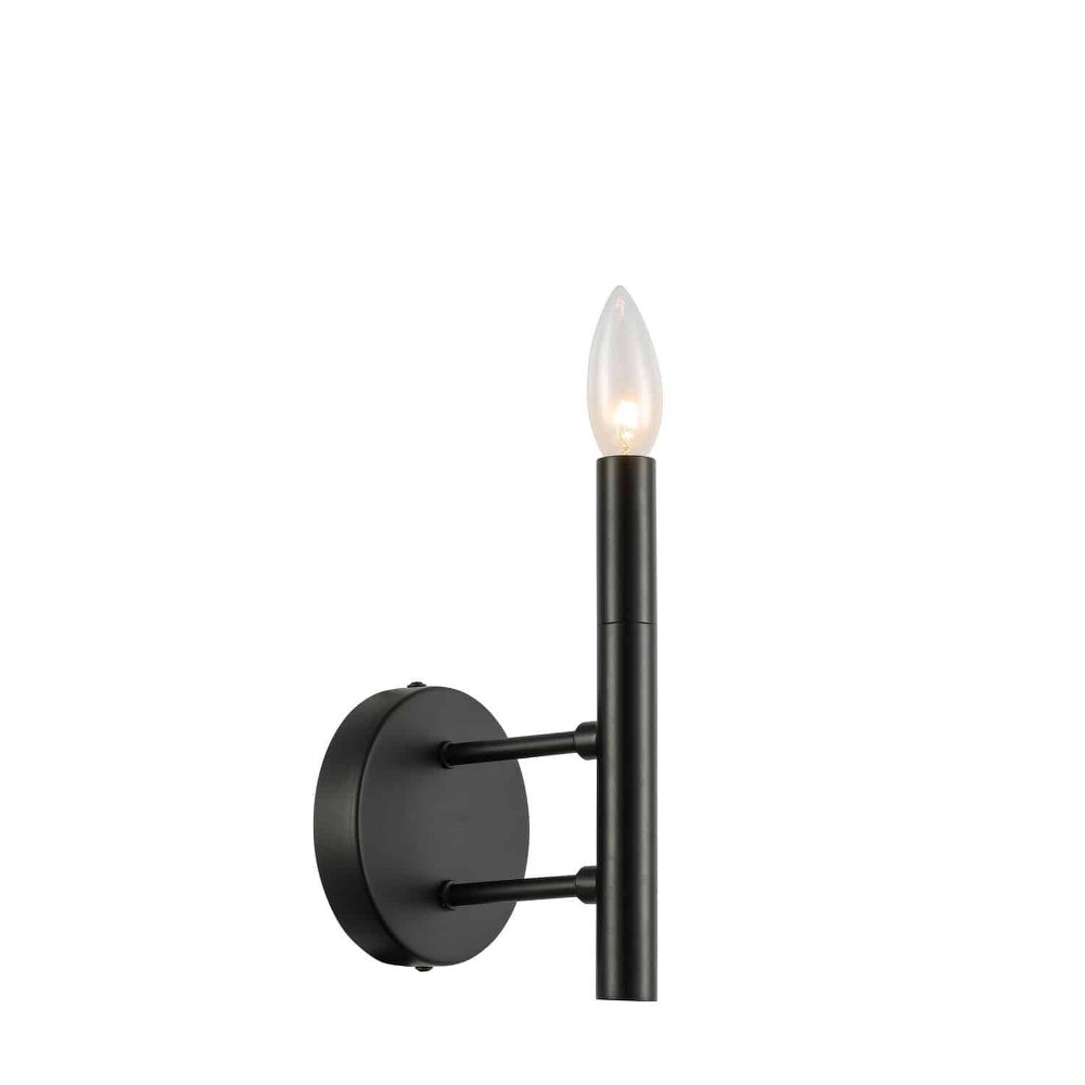 Dainolite-NOR-91W-MB-Nora - 4.75 Inch 1 Light Wall Sconce   Matte Black Finish