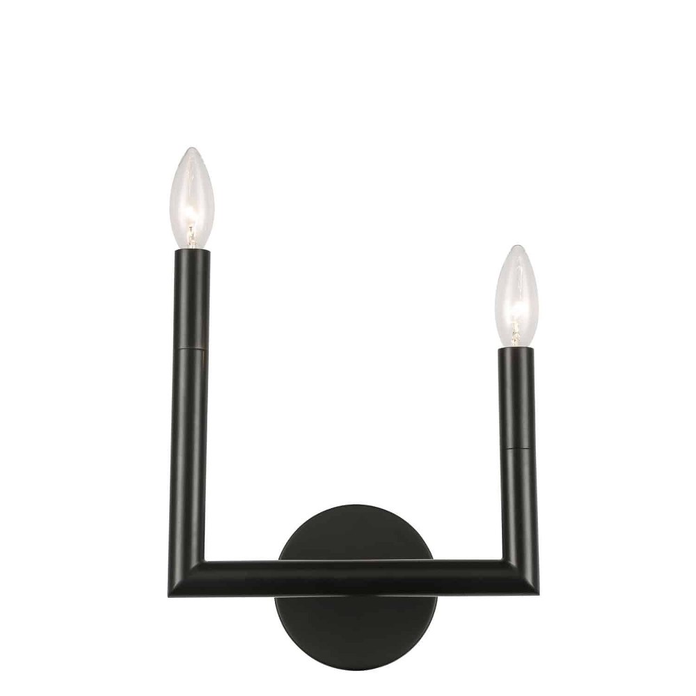 Dainolite-NOR-L-112W-MB-Nora - 2 Light Wall Sconce   Matte Black Finish