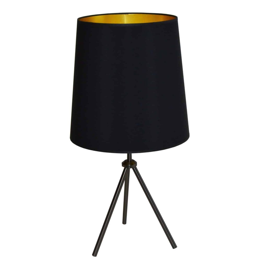 Dainolite-OD3T-L-698-MB-Oversized Drum - One Light Table Lamp Matte Black Black/Gold Matte Black Finish