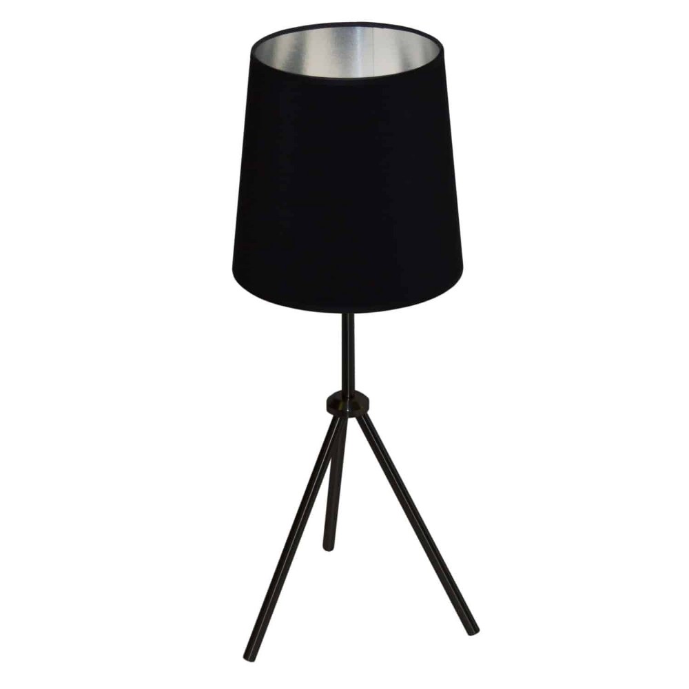 Dainolite-OD3T-S-697-MB-Oversized Drum - One Light Table Lamp Matte Black Black/Silver Matte Black Finish