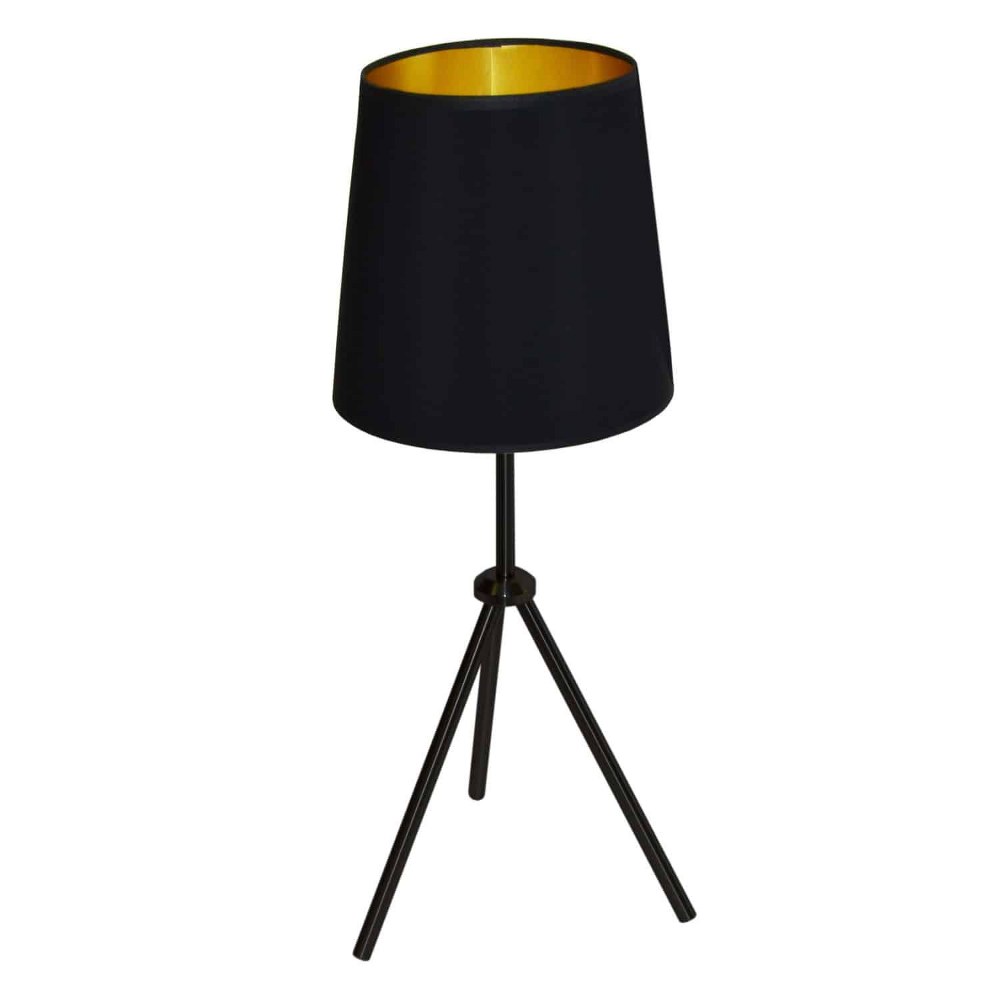 Dainolite-OD3T-S-698-MB-Oversized Drum - One Light Table Lamp Matte Black Black/Gold Matte Black Finish