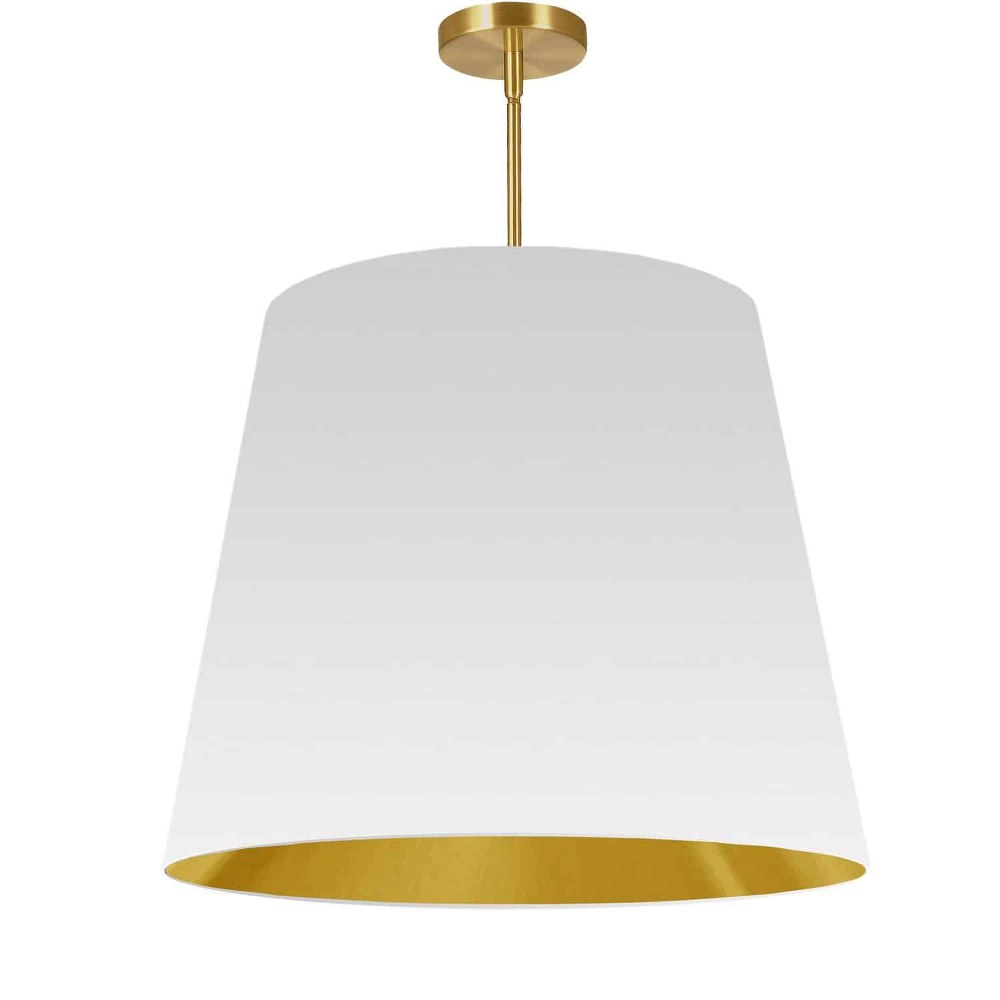 Dainolite-ODR-L-692-Oversized Drum - 1 Light Oversized Large Drum Pendant Polished Chrome White/Gold Polished Chrome Finish