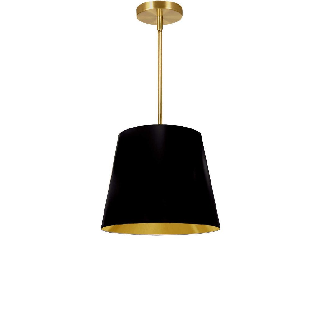 Dainolite-ODR-S-698-Oversized Drum - 1 Light Oversized Small Drum Pendant Polished Chrome Black/Gold Polished Chrome Finish