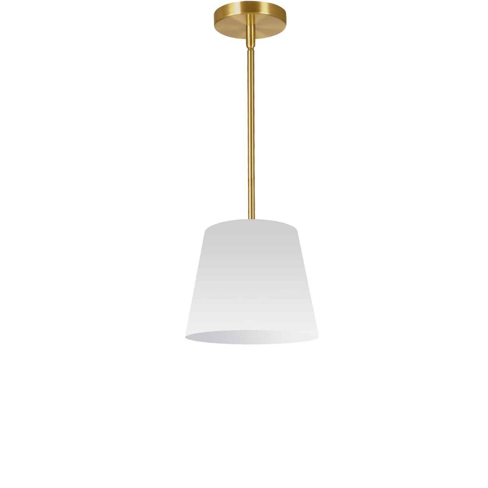 Dainolite-ODR-XS-790-Oversized Drum - 1 Light Drum Pendant with Oversized X-Small Drum Shade and Stem Hung Gold White Gold Finish with White/Gold Shade