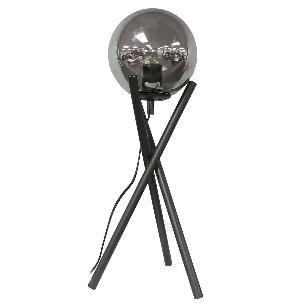 Dainolite-PAM-241T-MB-Pamela - One Light Table Lamp   Matte Black Finish with Smoked Glass