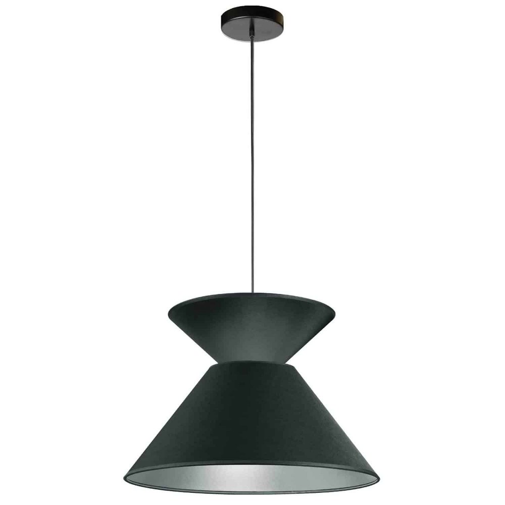 Dainolite-PAT-181P-BK-697-Patricia - 1 Light Pendant Black/Silver  Black Finish