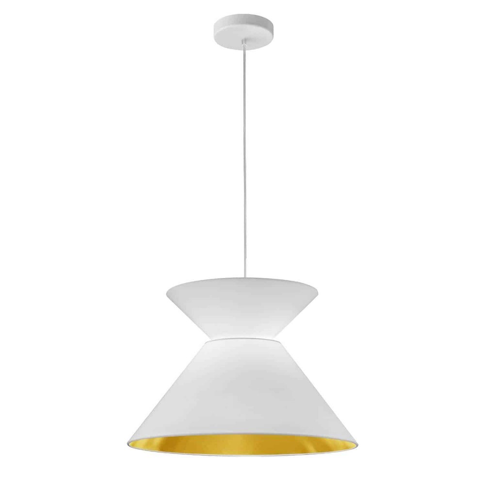 Dainolite-PAT-181P-WH-692-Patricia - 1 Light Pendant White/Gold  White Finish