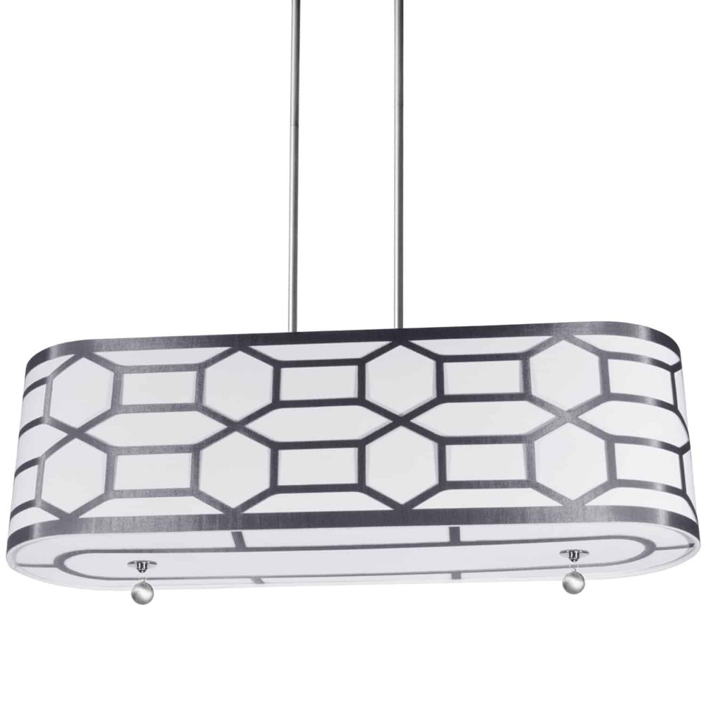 Dainolite-PEM-344HP-PC-SV-Pembroke - 34 Inch Four Light Pendant   Pembroke - 34 Inch Four Light Pendant