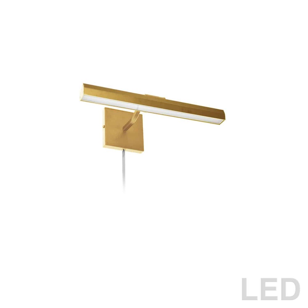 Dainolite-PIC222-16LED-AGB-Leonardo - 16.25 Inch 20W 2 LED Picture Light   Aged Brass Finish with Frosted Glass