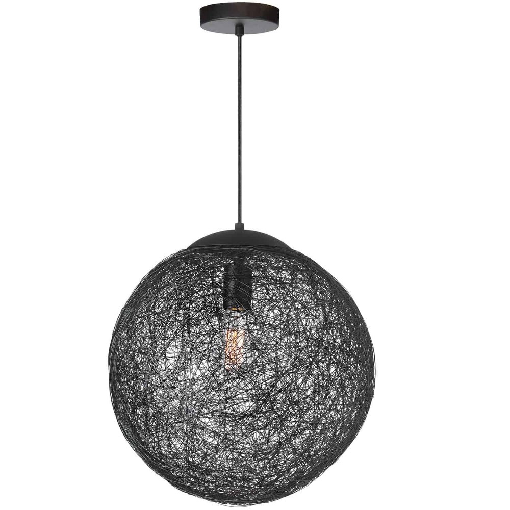 Dainolite-PTN-151P-BK-Payton - One Light Pendant Black  Aluminum Finish