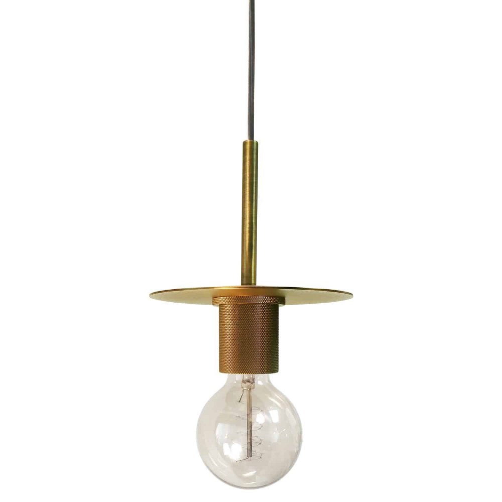 Dainolite-RSW-61P-AGB-Roswell - 1 Light Pendant with Disc Accent   Aged Brass Finish