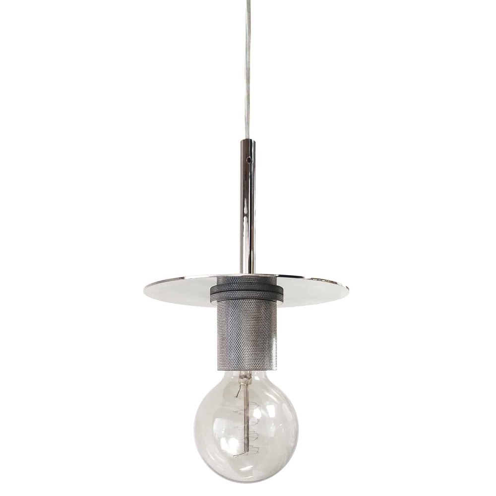 Dainolite-RSW-61P-PC-Roswell - 1 Light Pendant with Disc Accent Polished Chrome  Aged Brass Finish