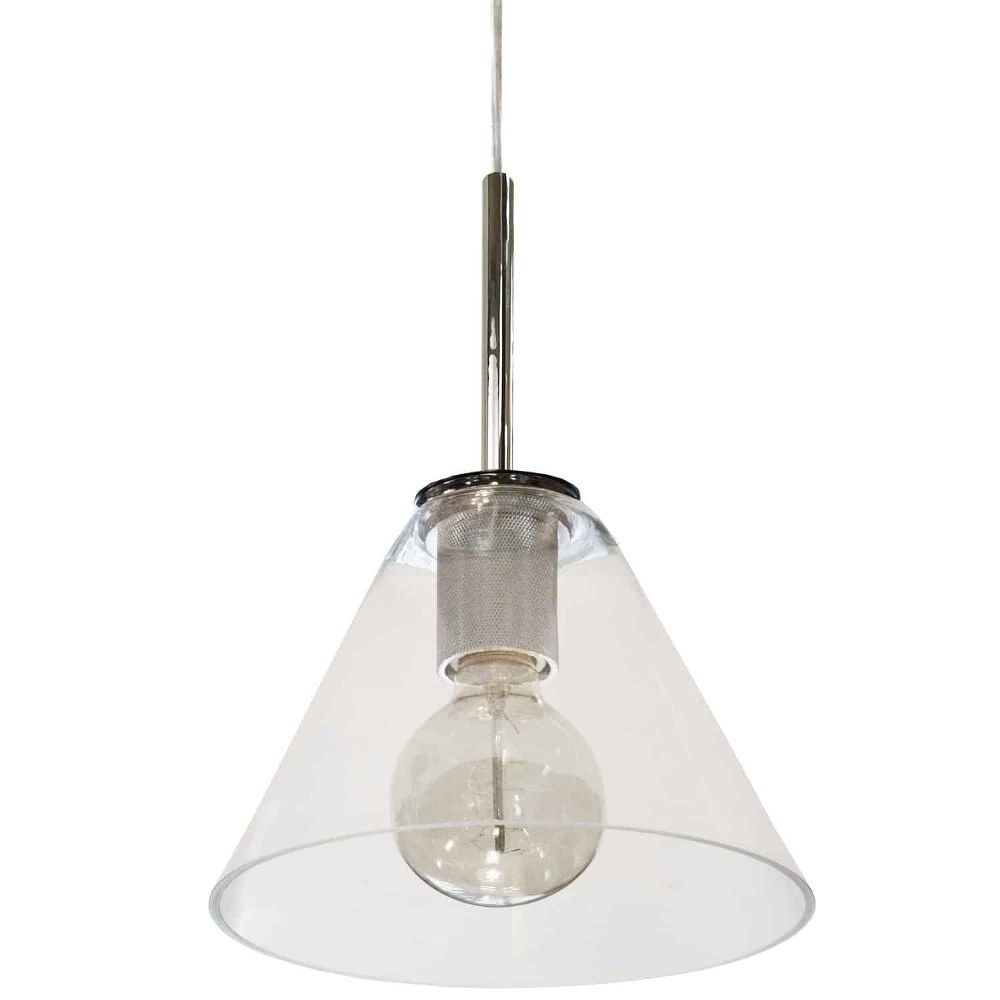Dainolite-RSW-91P-PC-CLR-Roswell - 1 Light Pendant with Clear Glass   Polished Chrome Finish with Clear Glass
