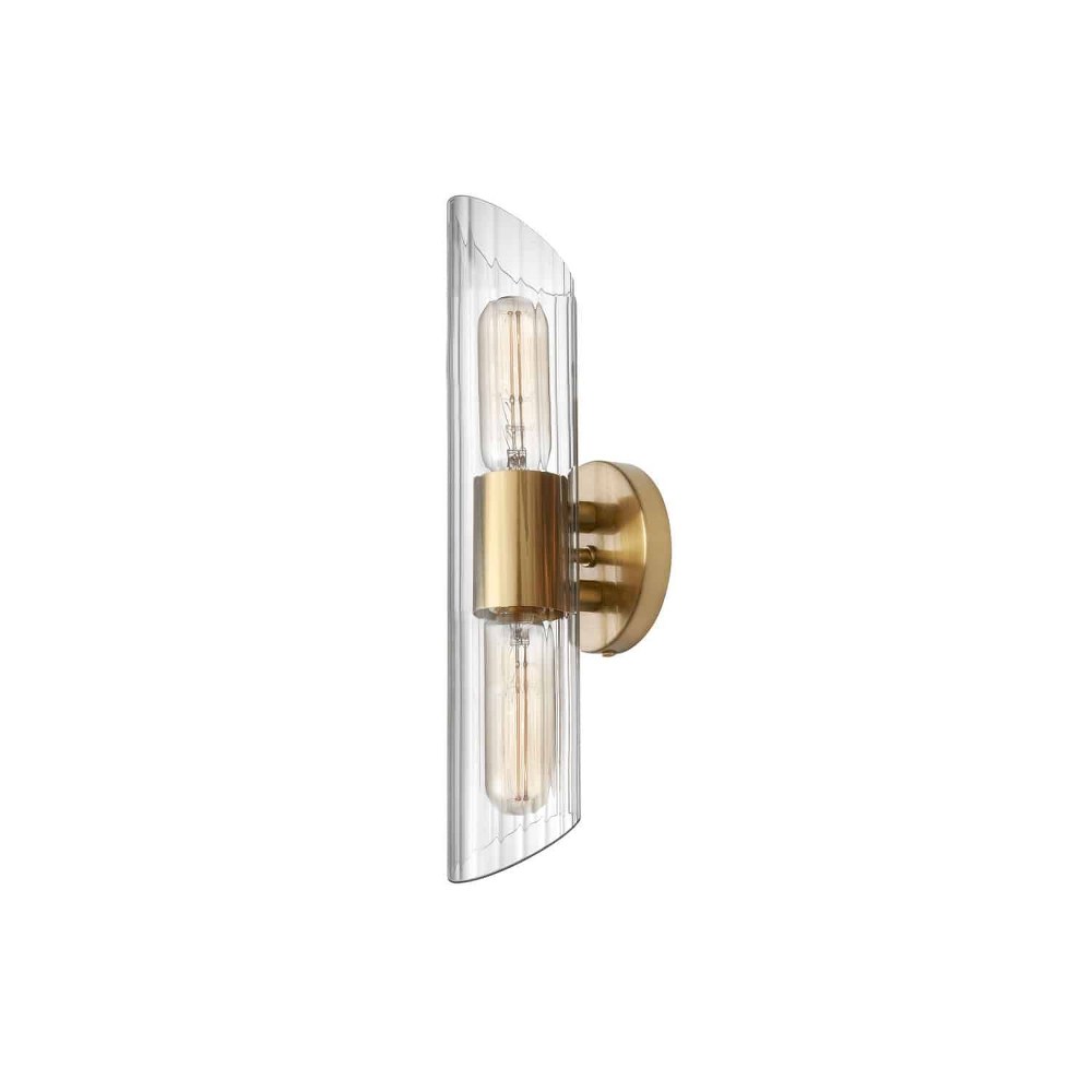 Dainolite-SAM-162W-AGB-Samantha - 2 Light Bath Vanity Aged Brass  Aged Brass Finish with Clear Glass