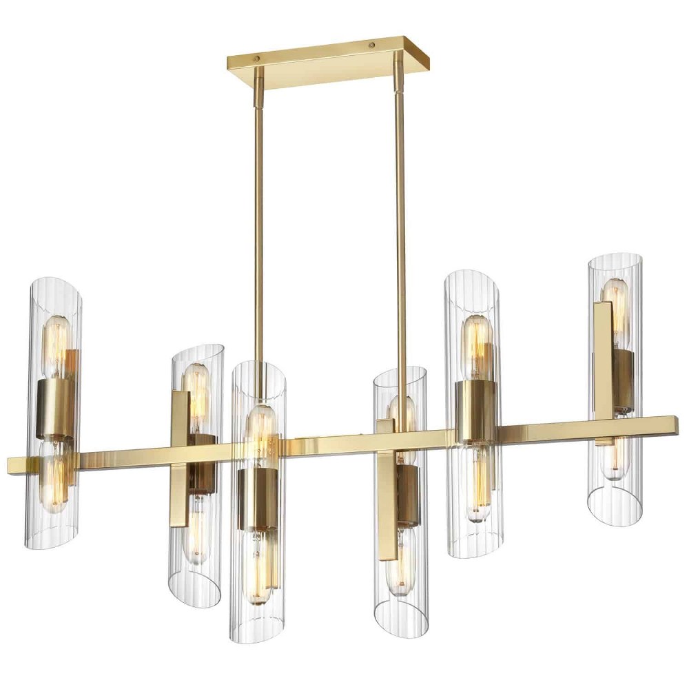 Dainolite-SAM-4012HC-AGB-Samantha - 12 Light Horizontal Chandelier Aged Brass  Aged Brass Finish with Clear Glass