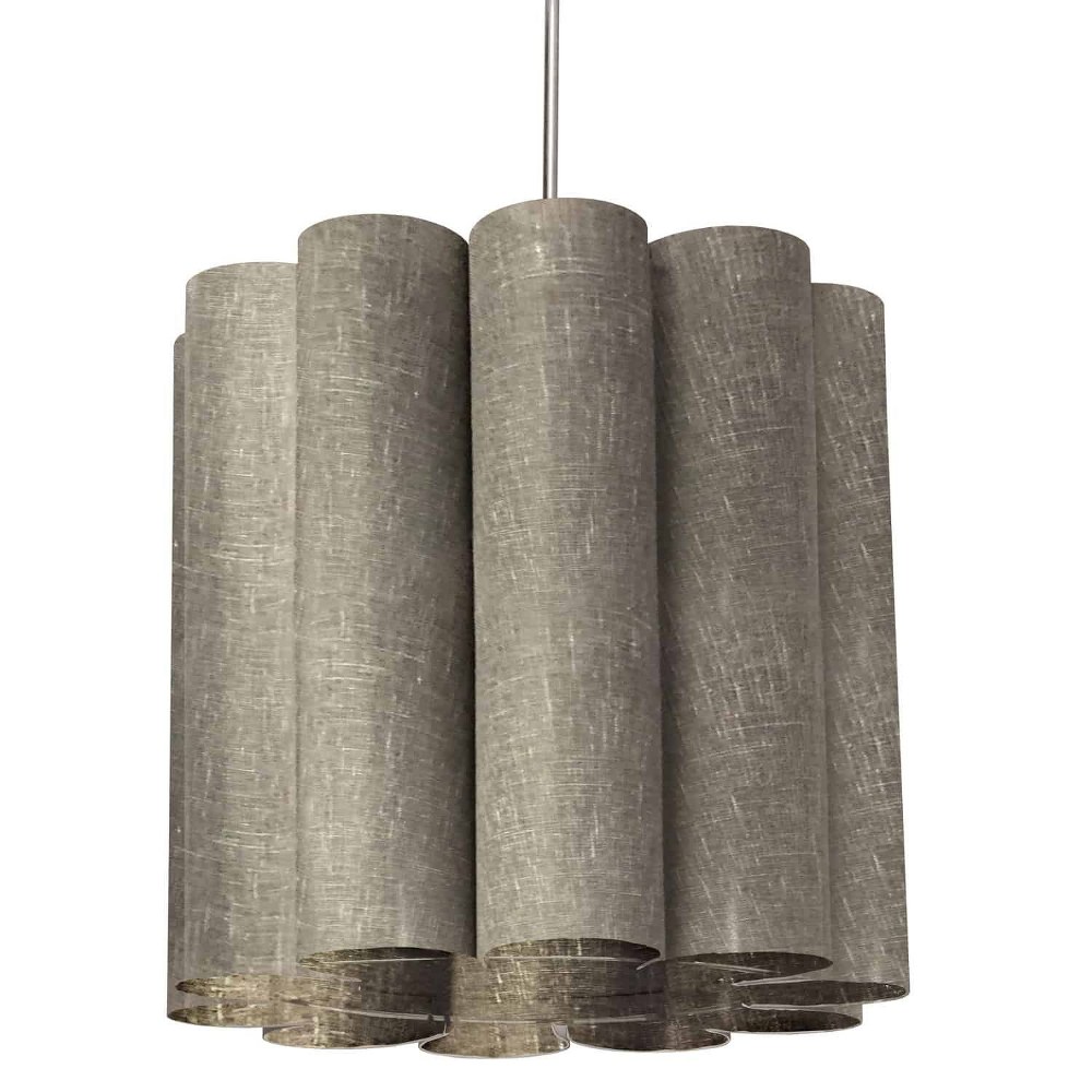 Dainolite-SAN201-PC-2423-Sandra - One Light Pendant   Polished Chrome Finish with Milano Grey Fabric Shade