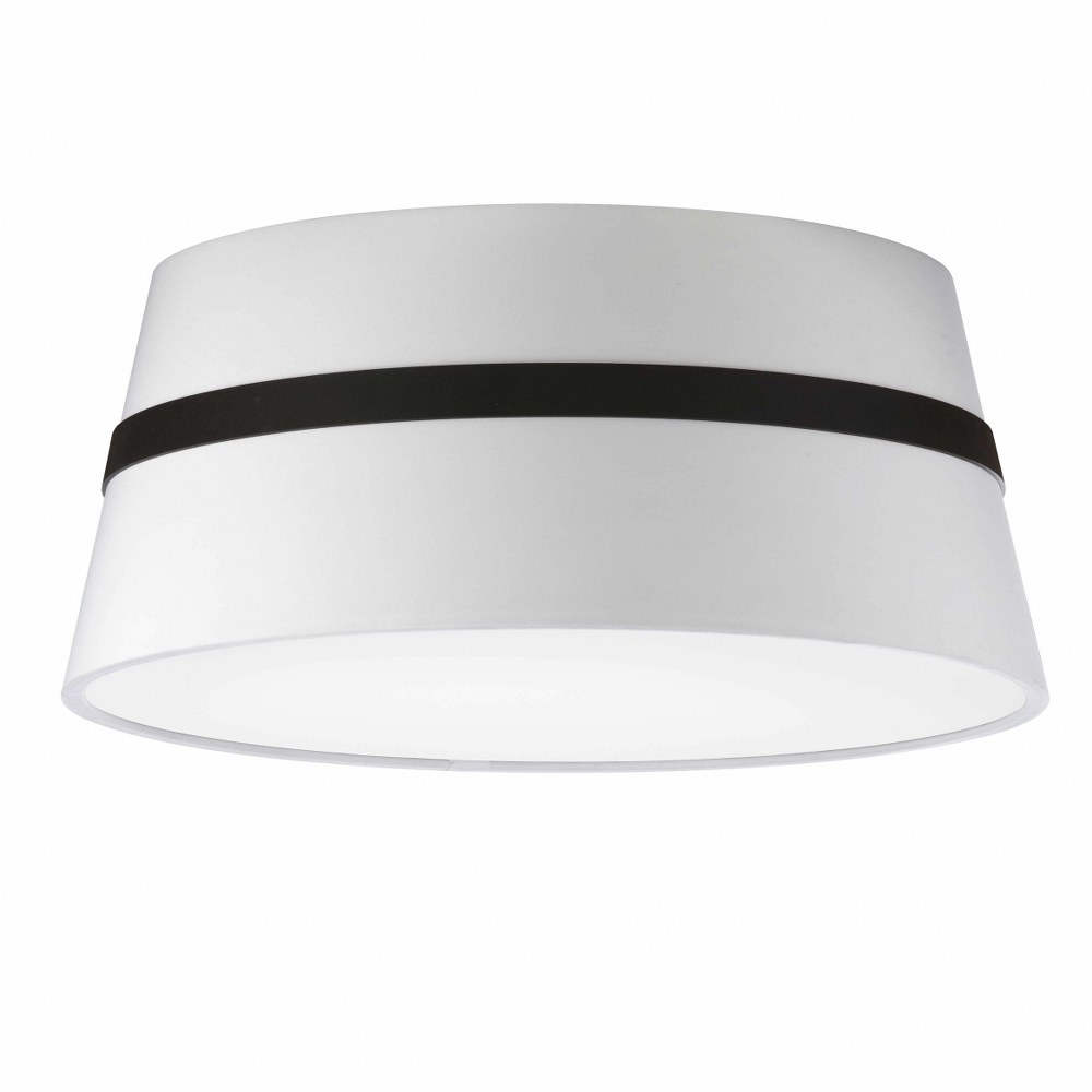 Dainolite-SYM-153SF-MB-WH-Symphony - 3 Light Semi-Flush Mount Matte Black  Aged Brass Finish with White Fabric Shade