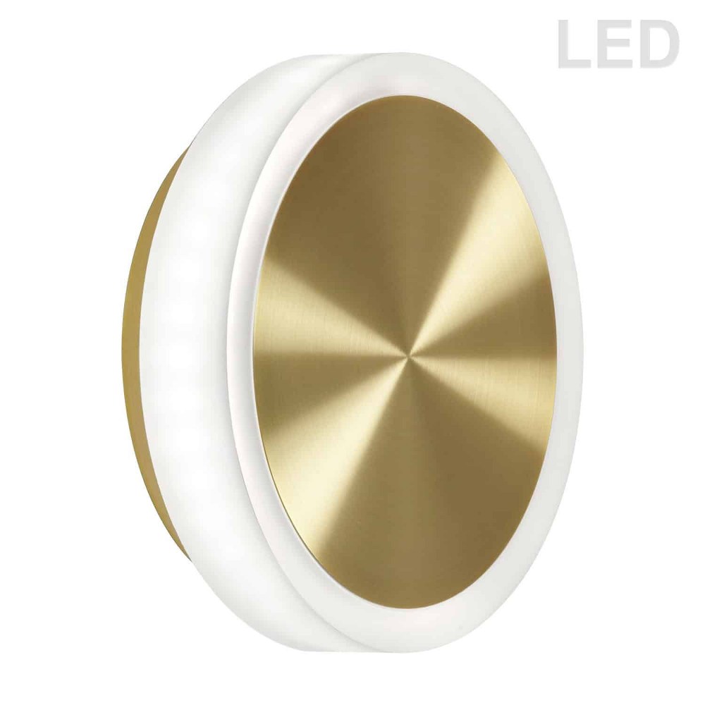 Dainolite-TOP-612LEDW-AGB-Topaz - 6 Inch 12W 1 LED Wall Sconce Aged Brass  Aged Brass Finish with White Glass