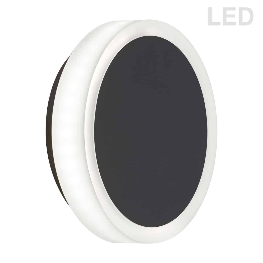 Dainolite-TOP-612LEDW-MB-Topaz - 6 Inch 12W 1 LED Wall Sconce Matte Black  Aged Brass Finish with White Glass