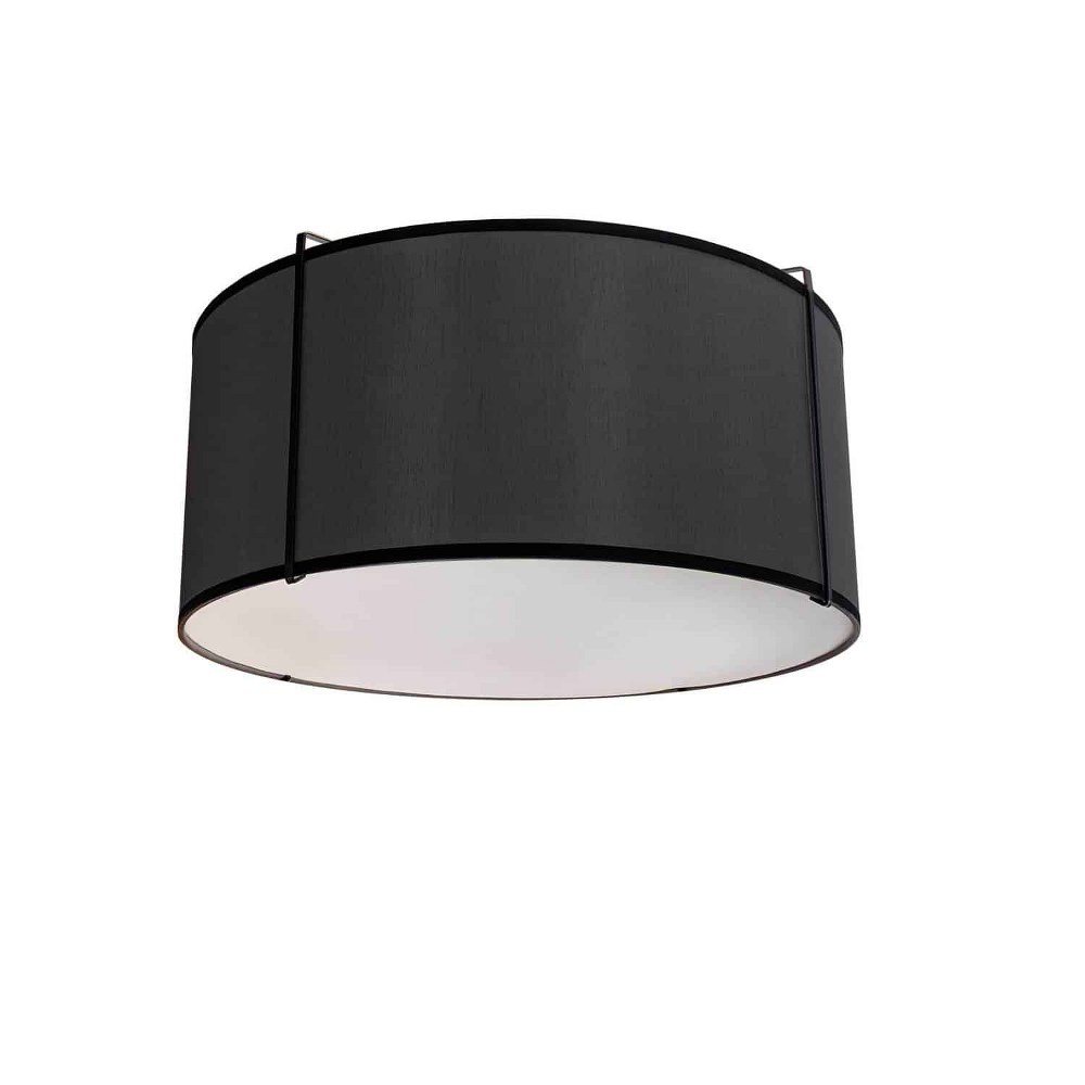 Dainolite-TRA-121FH-BK-Trapezoid - 2 Light Drum Flush Mount Black Black Black Finish