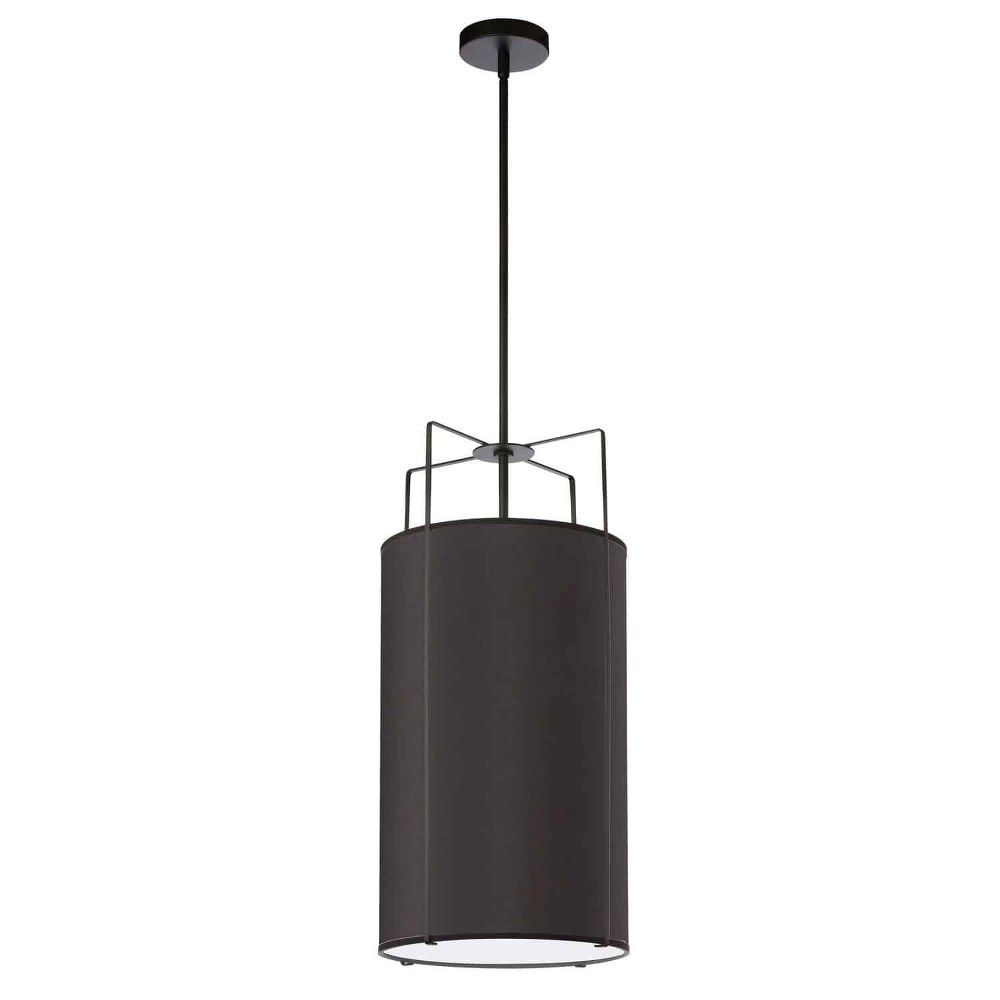 Dainolite-TRA-124P-BK-Trapezoid - 4 Light Drum Pendant Black Black Black Finish