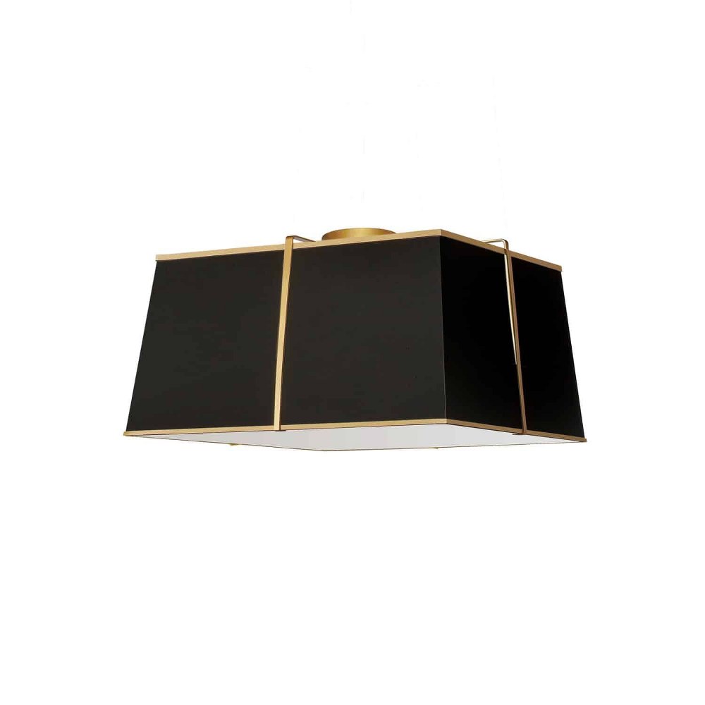 Dainolite-TRA-163FH-GLD-BK-Trapezoid - 3 Light Flush Mount Gold Black Black Finish