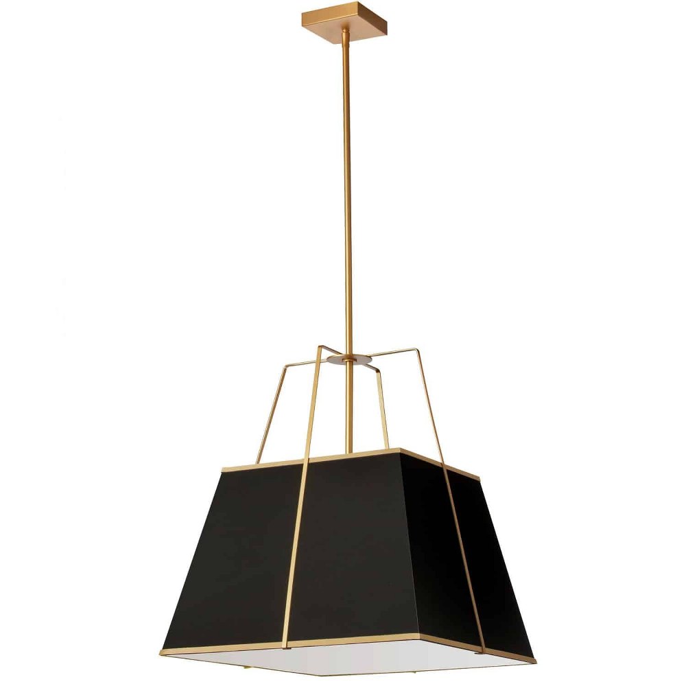 Dainolite-TRA-181P-GLD-BK-Trapezoid - 1 Light Pendant Gold Black Black Finish